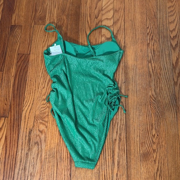 Andie Waikiki One Piece LT swimsuit sparkle Emerald Green size M long torso NWT - Picture 3 of 7